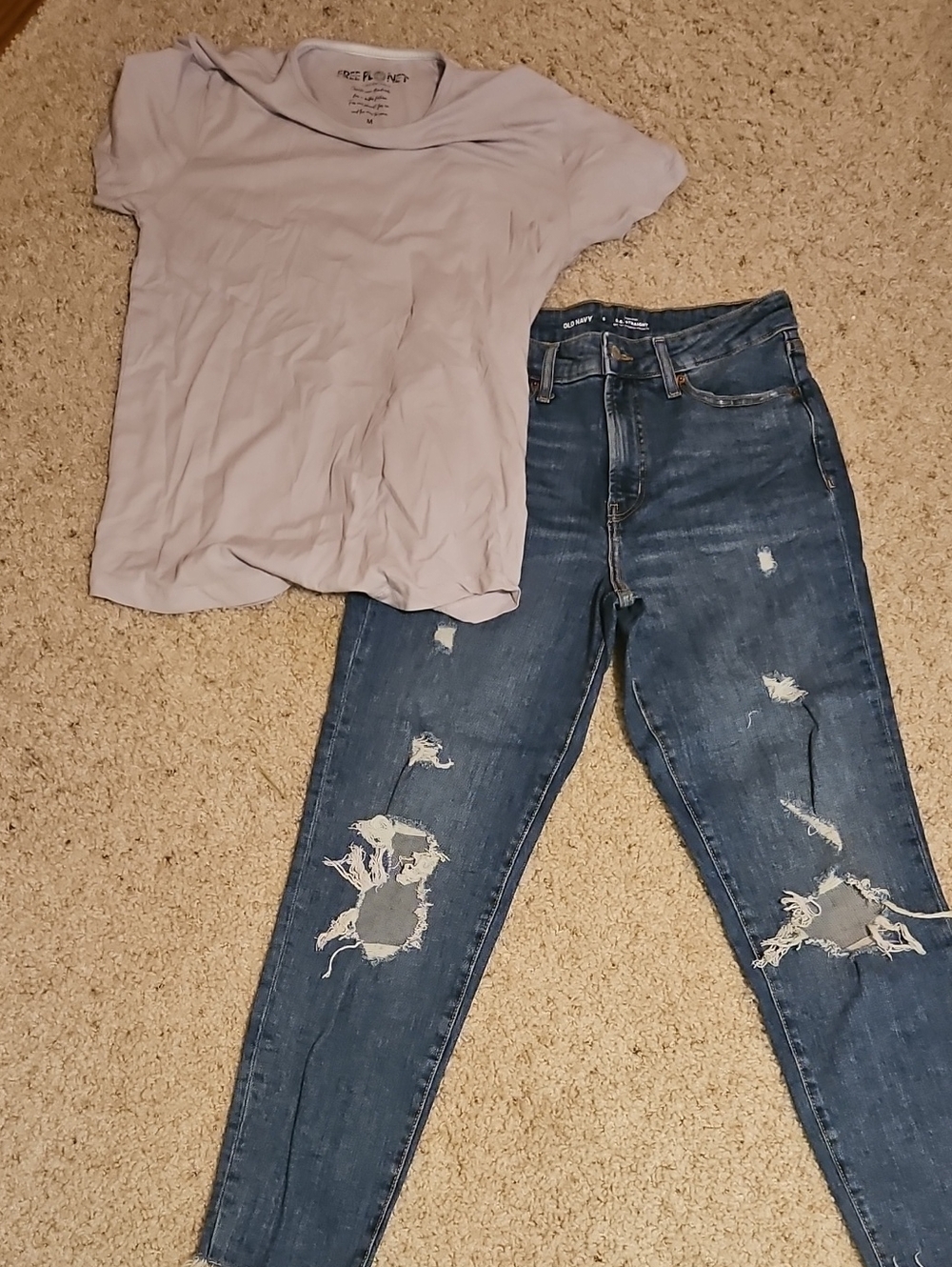 Free Planet Women’s Skinny Distressed Jeans in Blue